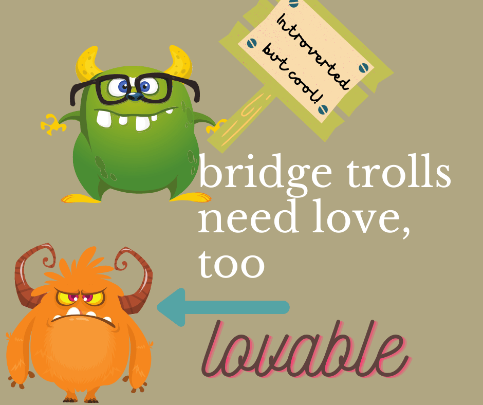 image of introvert caricature smiling
